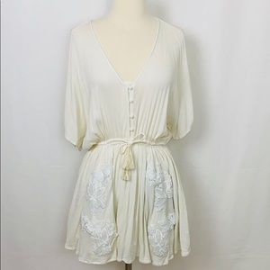 Everly Anthropologie Dress Mini Cream S EUC